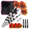 Viper The Freak Steel Tip Darts Knurled and Shark Fin Barrel 22 Grams and Casemaster Deluxe Pink Nylon Dart Case view 1