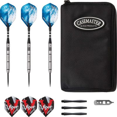 Viper Cold Steel 80% Tungsten 21 Gram Steel Tip Darts & Casemaster Select Black Dart Case