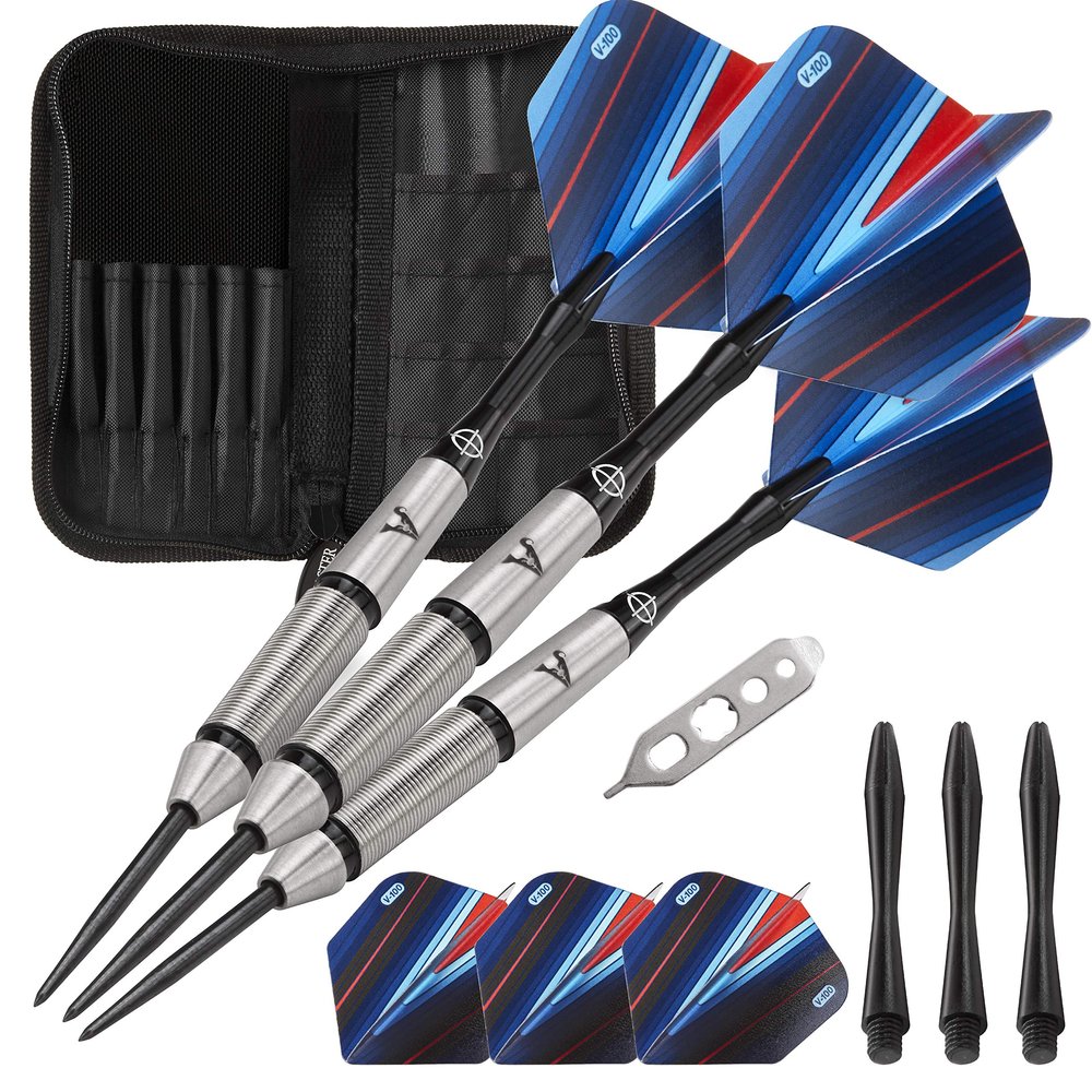 Viper by GLD Products Sidewinder Tungsten Steel Tip Darts 23 Grams and Casemaster Deluxe Black Nylon Dart Case