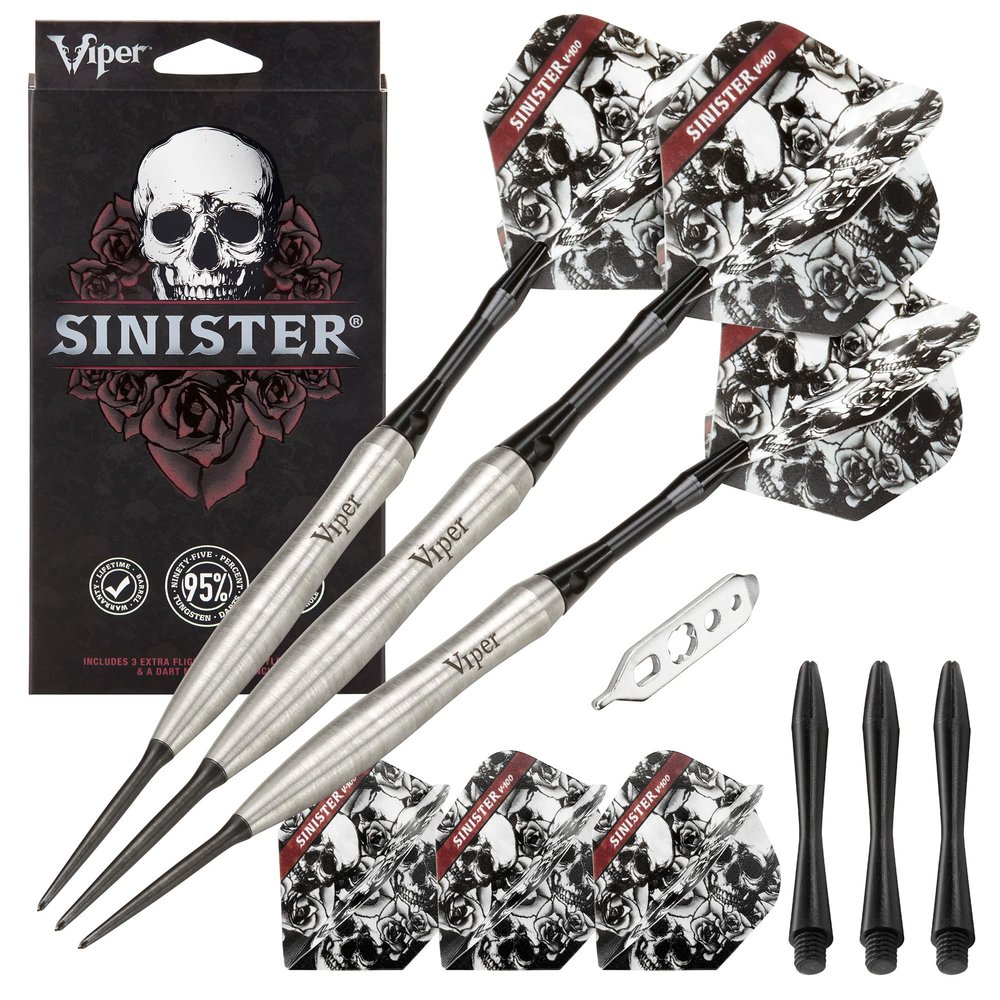 Viper Sinister 95% Tungsten 24 Gram Steel Tip Darts & Casemaster Deluxe Realtree Dart Case