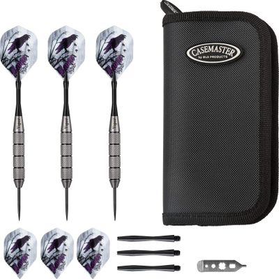 Viper Raven 25 Gram Steel Tip Darts & Casemaster Deluxe Black Dart Case