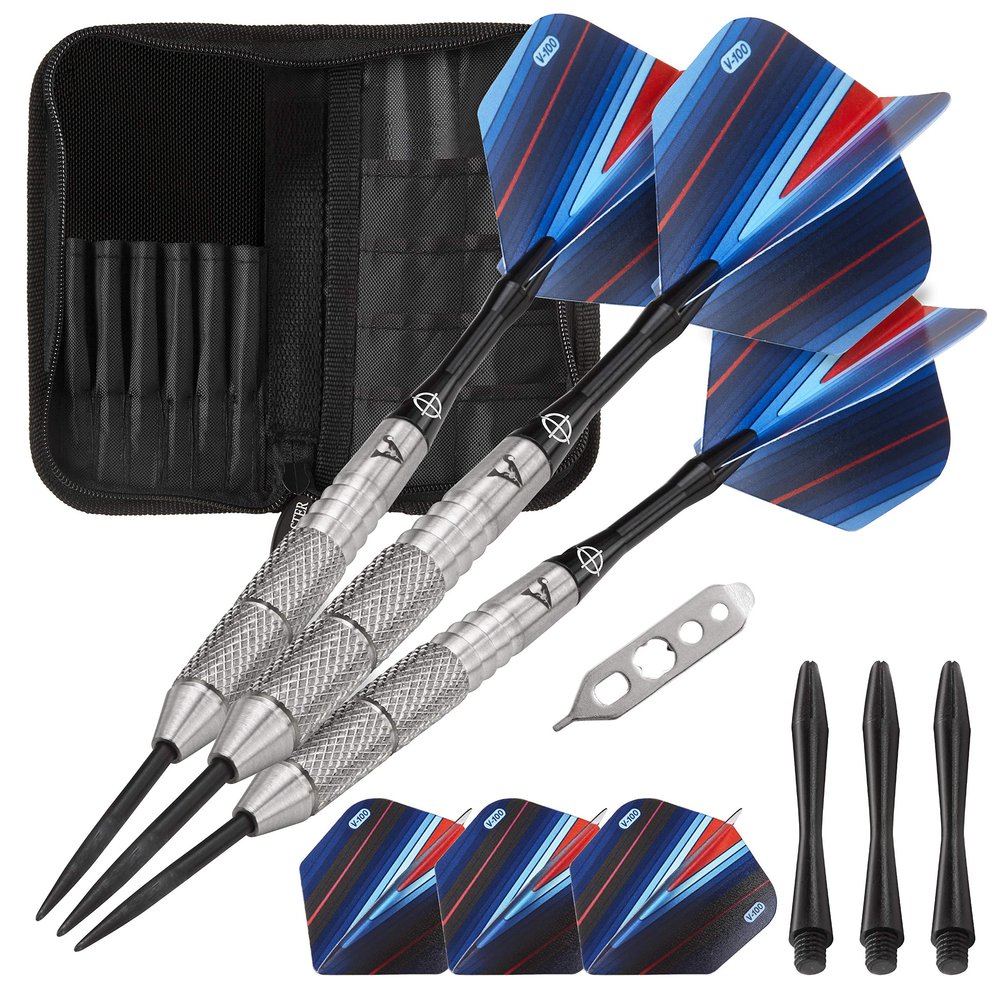 Viper Sidewinder Tungsten Steel Tip Darts 25 Grams and Casemaster Deluxe Black Nylon Dart Case