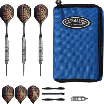 Viper Underground Celtic Blood Steel Tip Darts 22 Grams and Casemaster Select Blue Nylon Dart Case