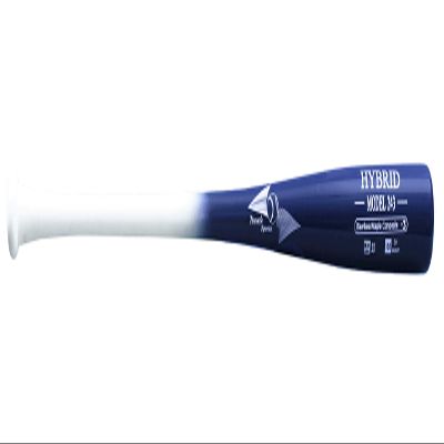 BamBooBat by Pinnacle Sports Equipment INC. Adult Maple/Bamboo Hybrid Baseball Bat, White Handle/Navy Barrel 243 End Loaded, 31"