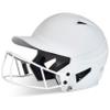 CHAMPRO HX Rise Fastpitch Softball Batting Helmet with Facemask in Solid Color Matte Finish White Medium view 1