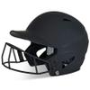 CHAMPRO HX Rise Fastpitch Softball Batting Helmet with Facemask in Solid Color Matte Finish, Black, Junior, HXFPMBJ Medium view 1