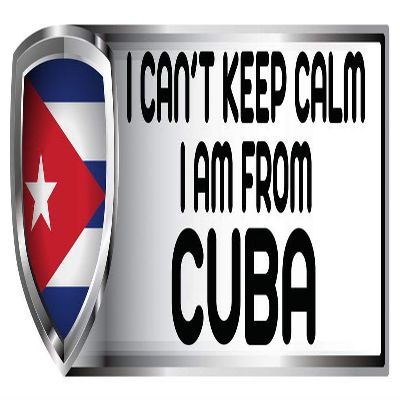 Customola - I Can't Keep Calm I AM from Cuba Country Flag Sticker Bumber Sticker Decal - 3 x 8.5 inc.