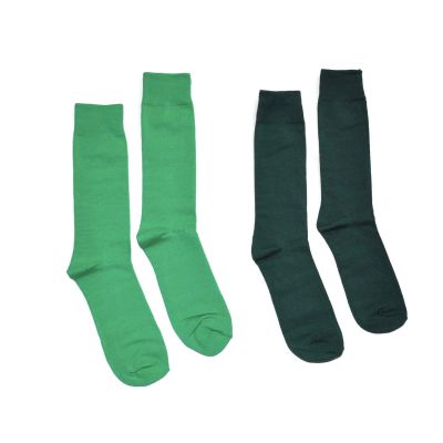 Bop Classy Men's Colorful Dress Socks 2 Pair Set - Solid Colors (Green (Kelly & Forest))