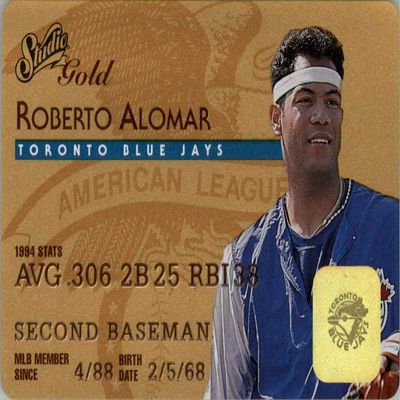 1995 DONRUSS Studio Gold Roberto Alomar of 50