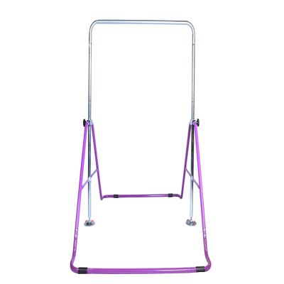 Athletic Bar Expandable Gymnastics Bar Horizontal Kip Bar Junior Training Adjustable Height Jungle Gym Children Folding Monkey Bars Climbing Tower Playground Balance Bar Gymnasts Purple