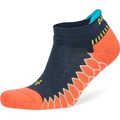 Balega Silver Compression Fit Performance No Show Athletic Running Socks for Men and Women (1 Pair), Neon Coral/Ink, Small