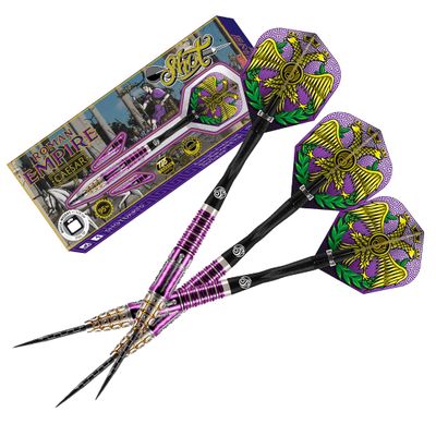 Shot Darts Steel Tip Roman Empire Caesar (24g/ 25g) 95% Tungsten Barrels Center Balanced for Maximum Aerodynamics Handcrafted Professional Dart Set and Flights Made in New Zealand Metal Tip Bar Darts