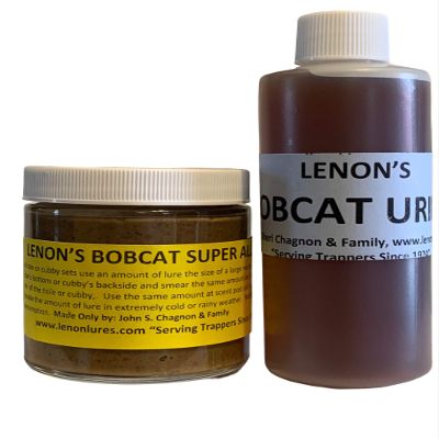 Lenon's Bobcat Trappers Special 4 oz Bobcat Super All Call Lure & 4 oz Bobcat Urine