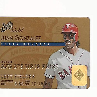 1995 DONRUSS Studio Gold Juan Gonzalez #21 of 50