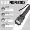 2-in-1 Stun Gun Flashlight-Rechargeable Stun Gun for self Defense Men Women-Palm Sized-Shockwave Mini Tactical Stungun- 9.5" Military Grade Body-Multiple Light Modes-Holster & Charging Cable view 2