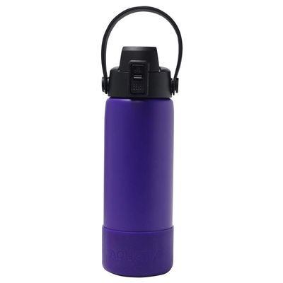 Aquatix Double Wall Insulated 21 Ounce Purple Bottle with Silicon Shock Scratch and Dent Resistant Boot (Purple)