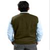 TINKUY PERU Sweater For Men, V Neck Argyle Sweater Vest, Soft Authentic Peruvian Alpaca Wool Knitted Jacquard Pullover Sleeveless Sweater with Buttons for Men, Size S-4XL, (Olive Green, 3X-Large) view 3