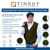 TINKUY PERU Sweater For Men, V Neck Argyle Sweater Vest, Soft Authentic Peruvian Alpaca Wool Knitted Jacquard Pullover Sleeveless Sweater with Buttons for Men, Size S-4XL, (Olive Green, 3X-Large) view 4