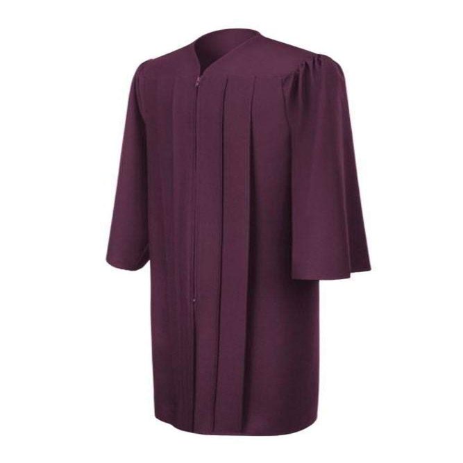 CLERKMANS Maroon High School Graduation Gown  Matte Fabric 63 (6'6"-6'8")