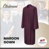 CLERKMANS Maroon High School Graduation Gown  Matte Fabric 63 (6'6"-6'8") view 2