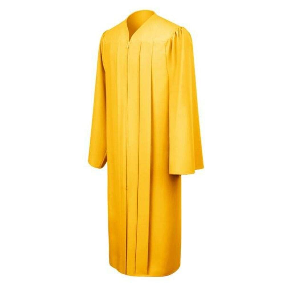 CLERKMANS Gold High School Graduation Gown  Matte Fabric 51 (5'6"-5'8")