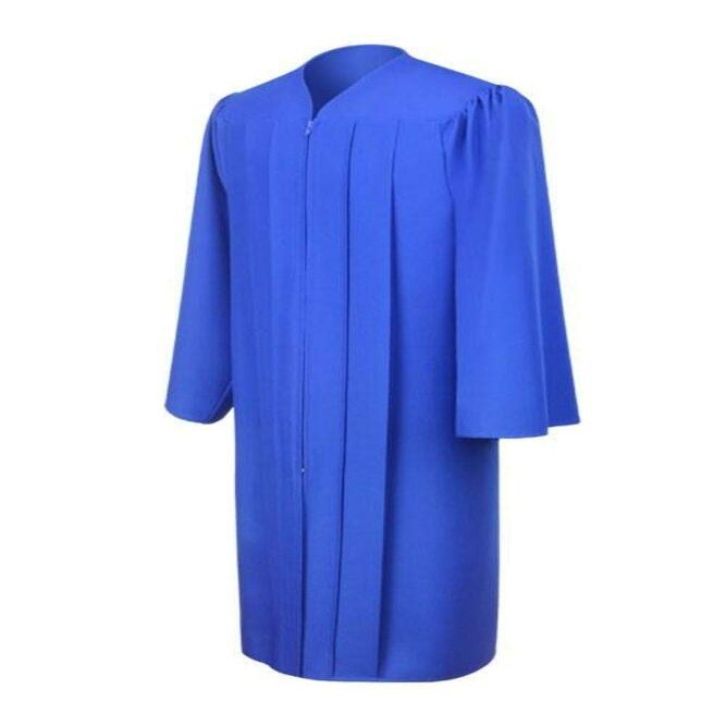 CLERKMANS Royal Blue High School Graduation Gown  Matte Fabric 45 (5'0"-5'2")