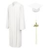CLERKMANS White High School Graduation Gown  Matte Fabric 45 (5'0"-5'2")