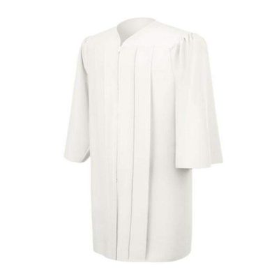 CLERKMANS White High School Graduation Gown Matte Fabric 39 (4'6"-4'8")