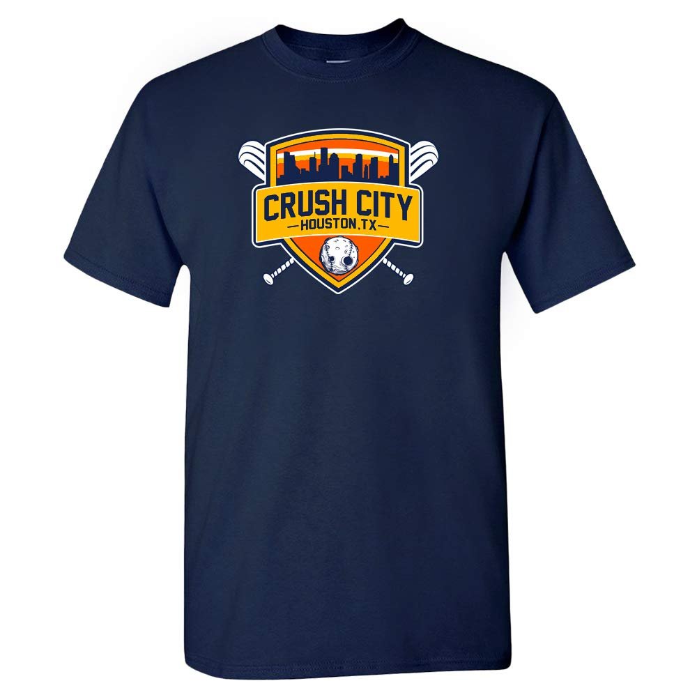 Crush City Baseball Fans T-Shirt (Navy, S)