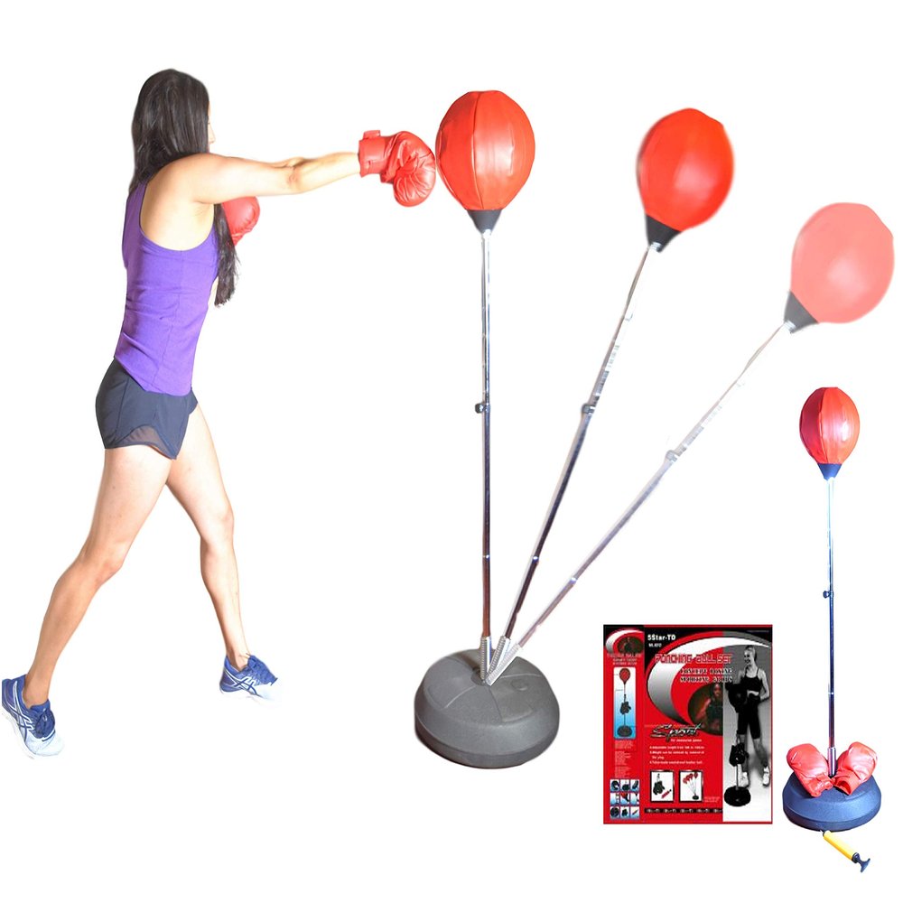 HW HongWu Punching Bag Boxing Bag Set Boxing Gloves and Stand | Height Adjustable Freestanding Punching Ball Speed Bag Heavy Bag - Boxing Training MMA Stress Relief & Fitness