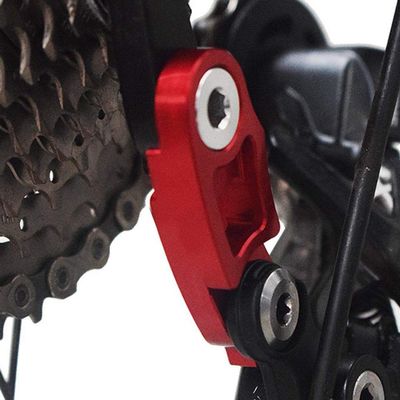 Bnineteenteam Rear Derailleur Hanger Tail Hook Extension Extender Aluminum Frame Gear for Mountain Road Bike(Red)