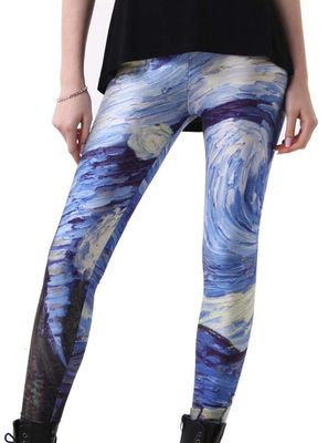 Sister Amy Women's Digital Galaxy Printted Ankle Elastic Tights Legging Galaxy US XXXXL