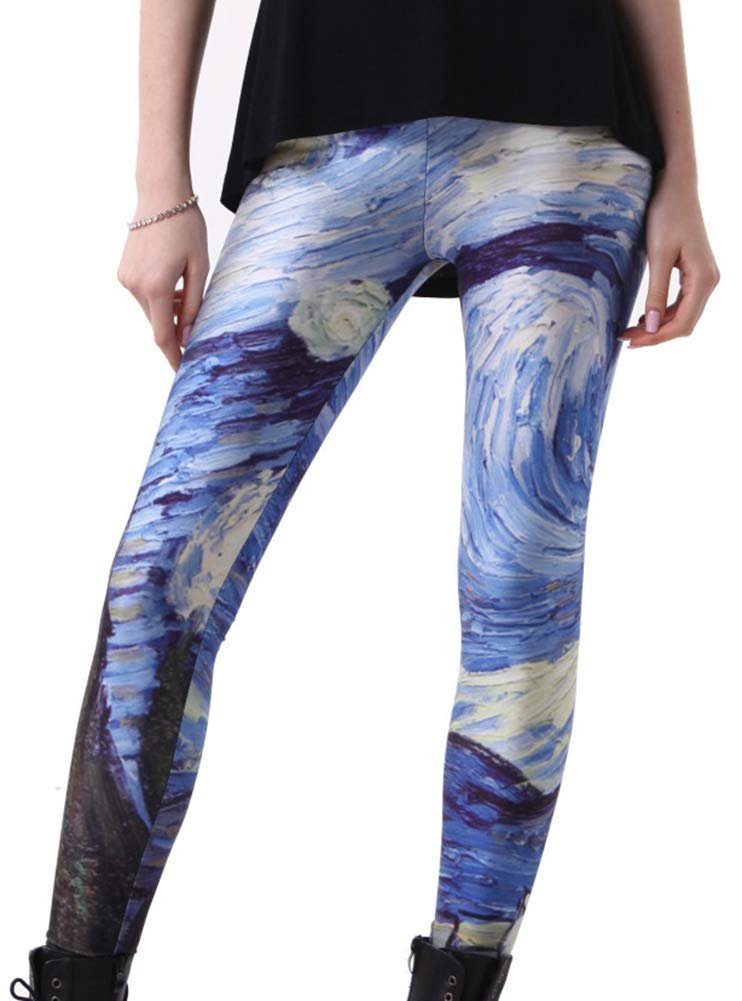 Sister Amy Women's Digital Galaxy Printted Ankle Elastic Tights Legging Galaxy US XXXXL