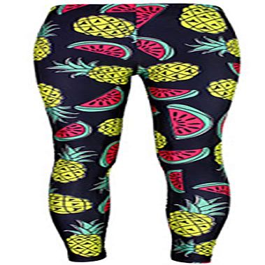 Sister Amy Women's Digital Galaxy Printted Ankle Elastic Tights Legging Fruit US XXXXL