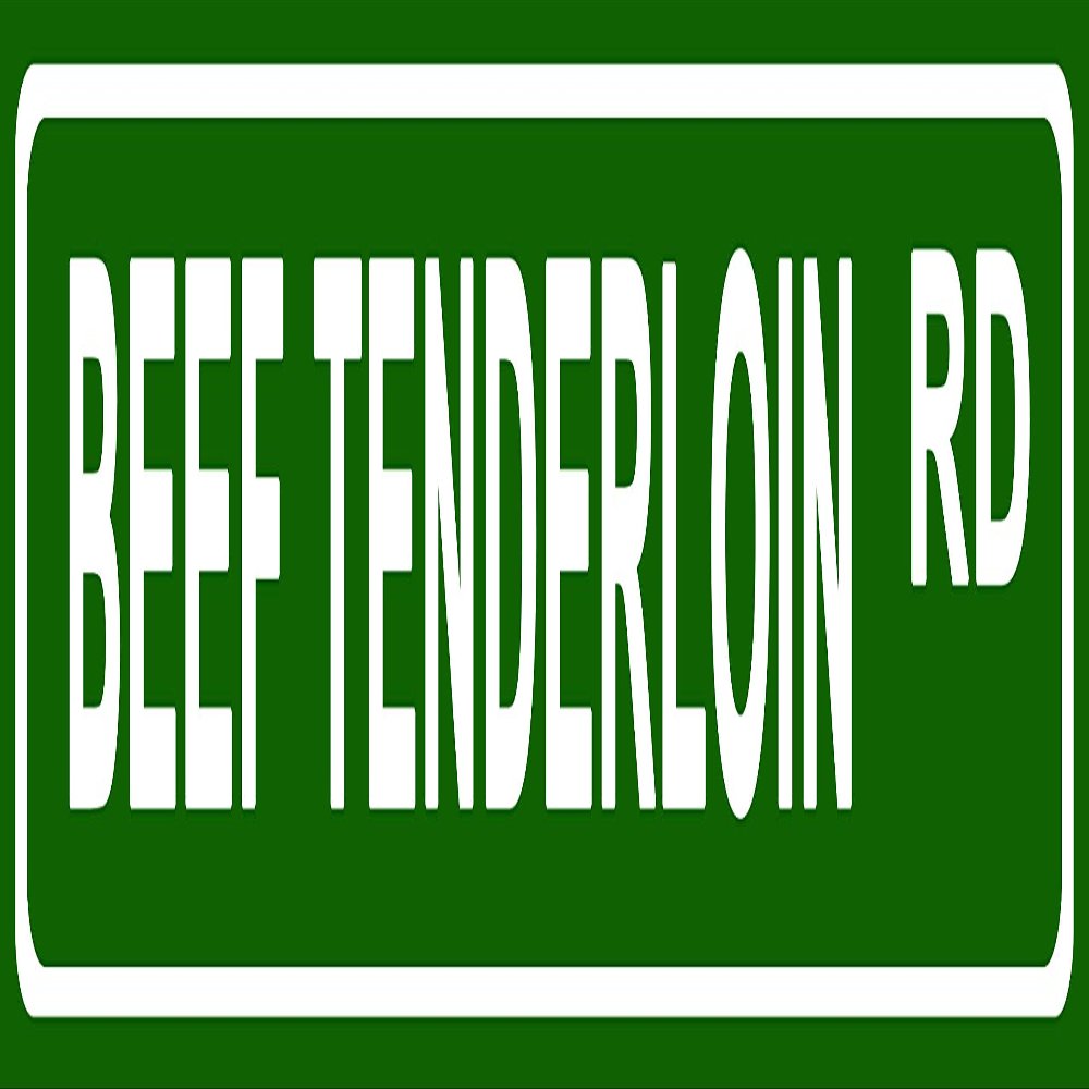 Makoroni - Beef Tenderloin Foods Aluminum Metal 4x18 inc. Decorative Street and Room Sign