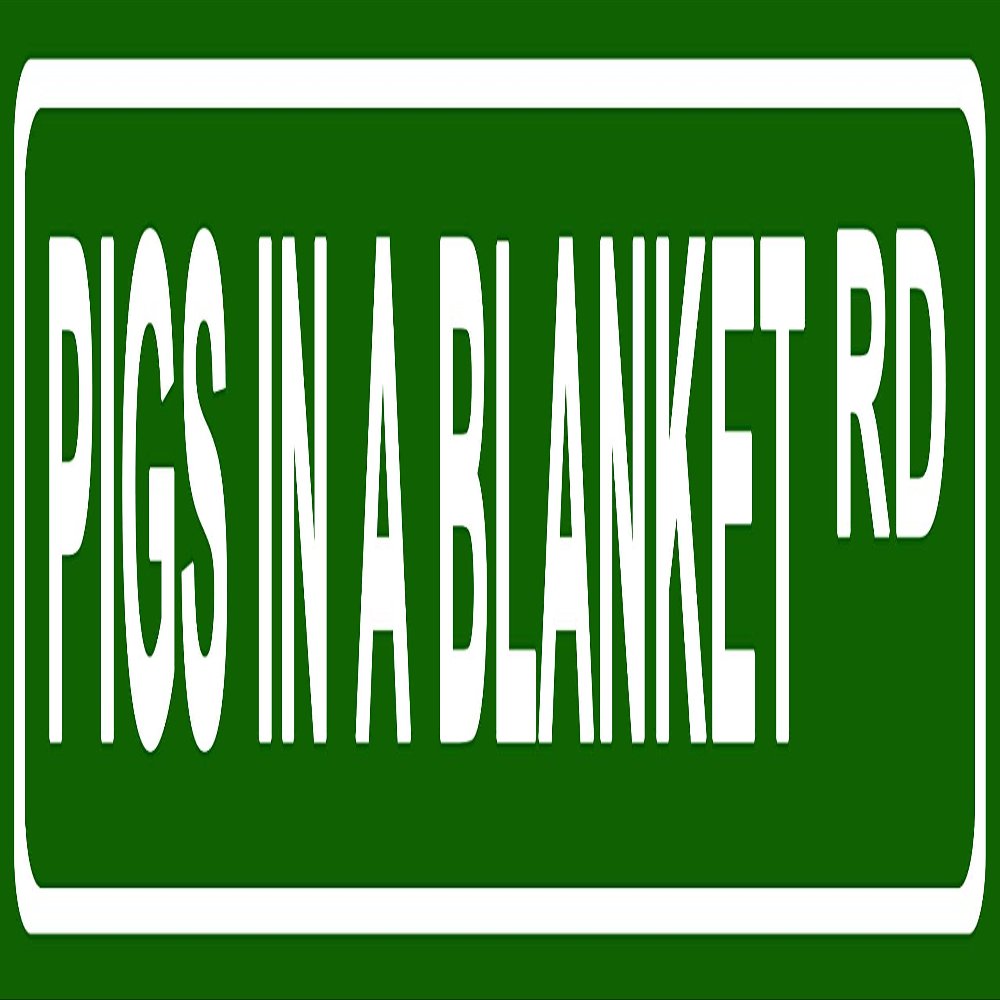 Makoroni - Pigs in A Blanket Foods Aluminum Metal 4x18 inc. Decorative Street and Room Sign