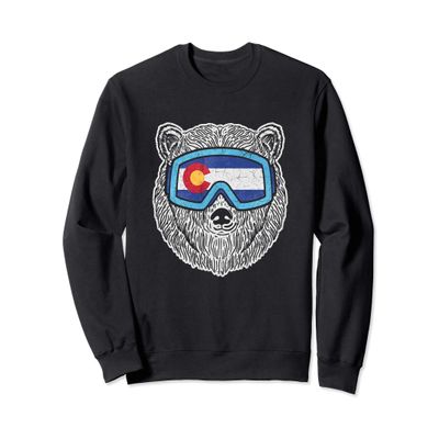 Colorado Flag Skiing Snowboarding Snow Bear Trendy shirt Sweatshirt