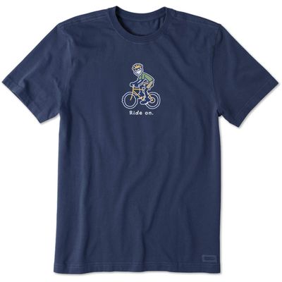 Life is Good Men's Bike Jake Vintage Crusher Tee, Darkest Blue - XXXL