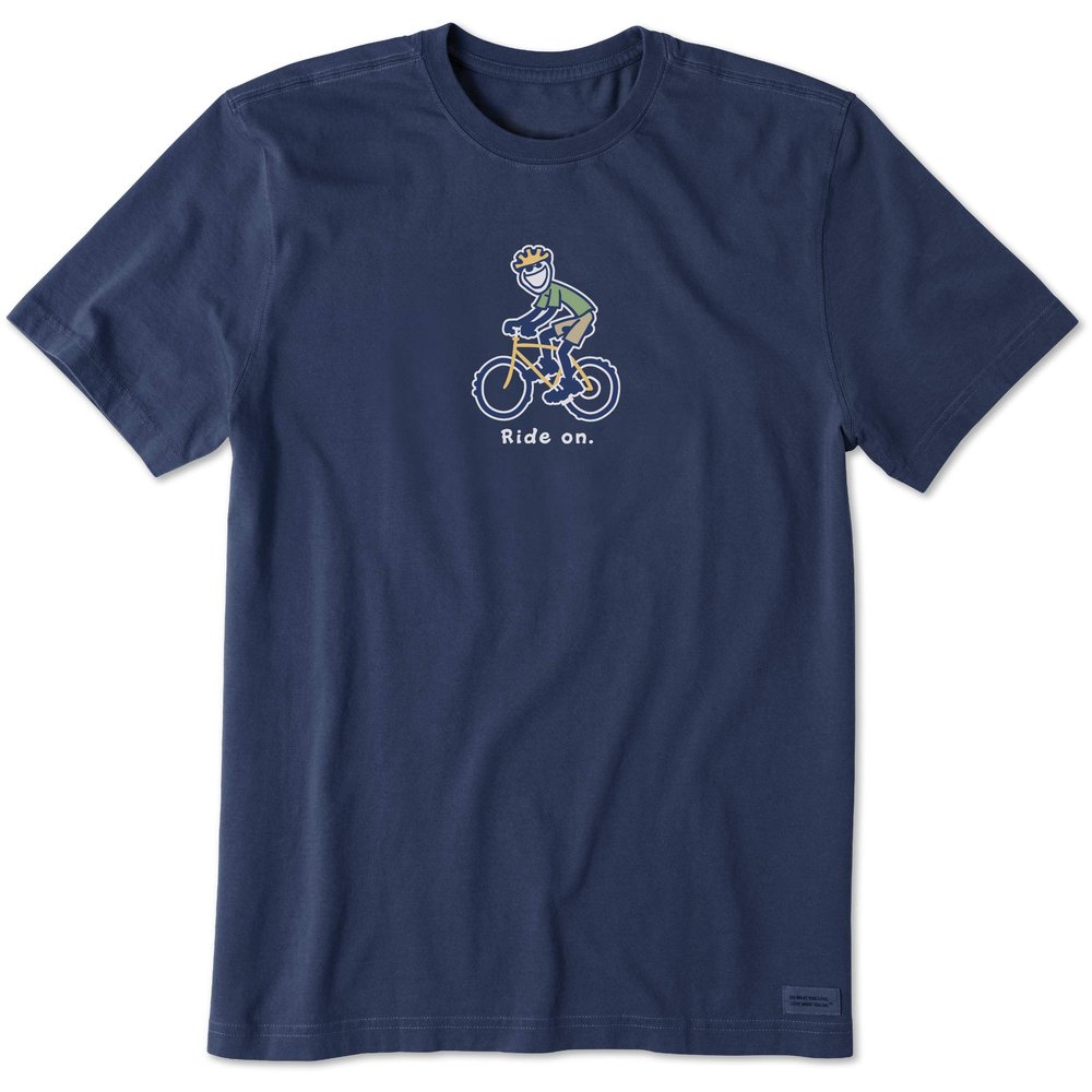 Life is Good Men's Bike Jake Vintage Crusher Tee, Darkest Blue - XXXL