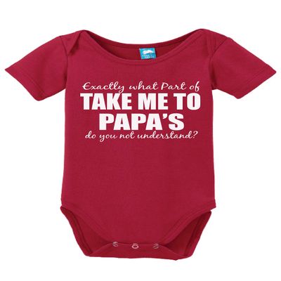 Take me to Papas Funny Bodysuit Baby Romper Red 0-3 Month (NB)