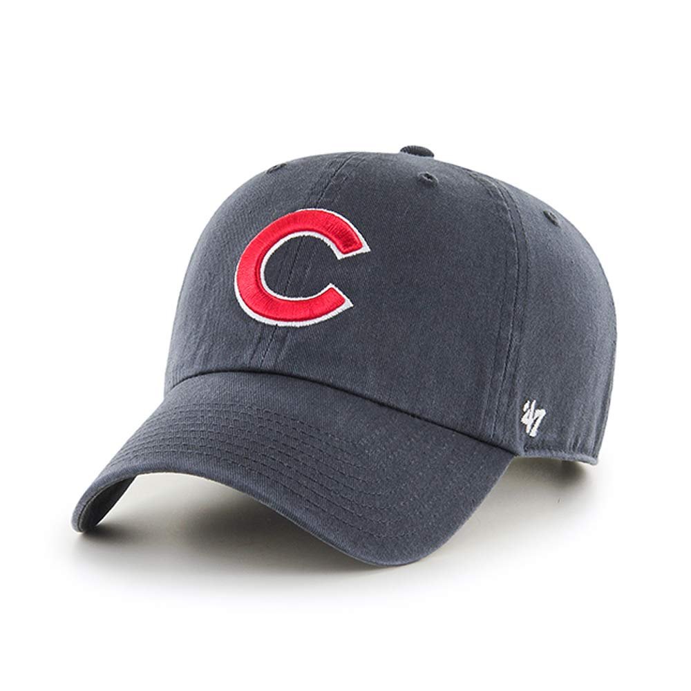 '47 Brand Chicago Cubs Clean Up Hat Cap Charcoal Grey/Red