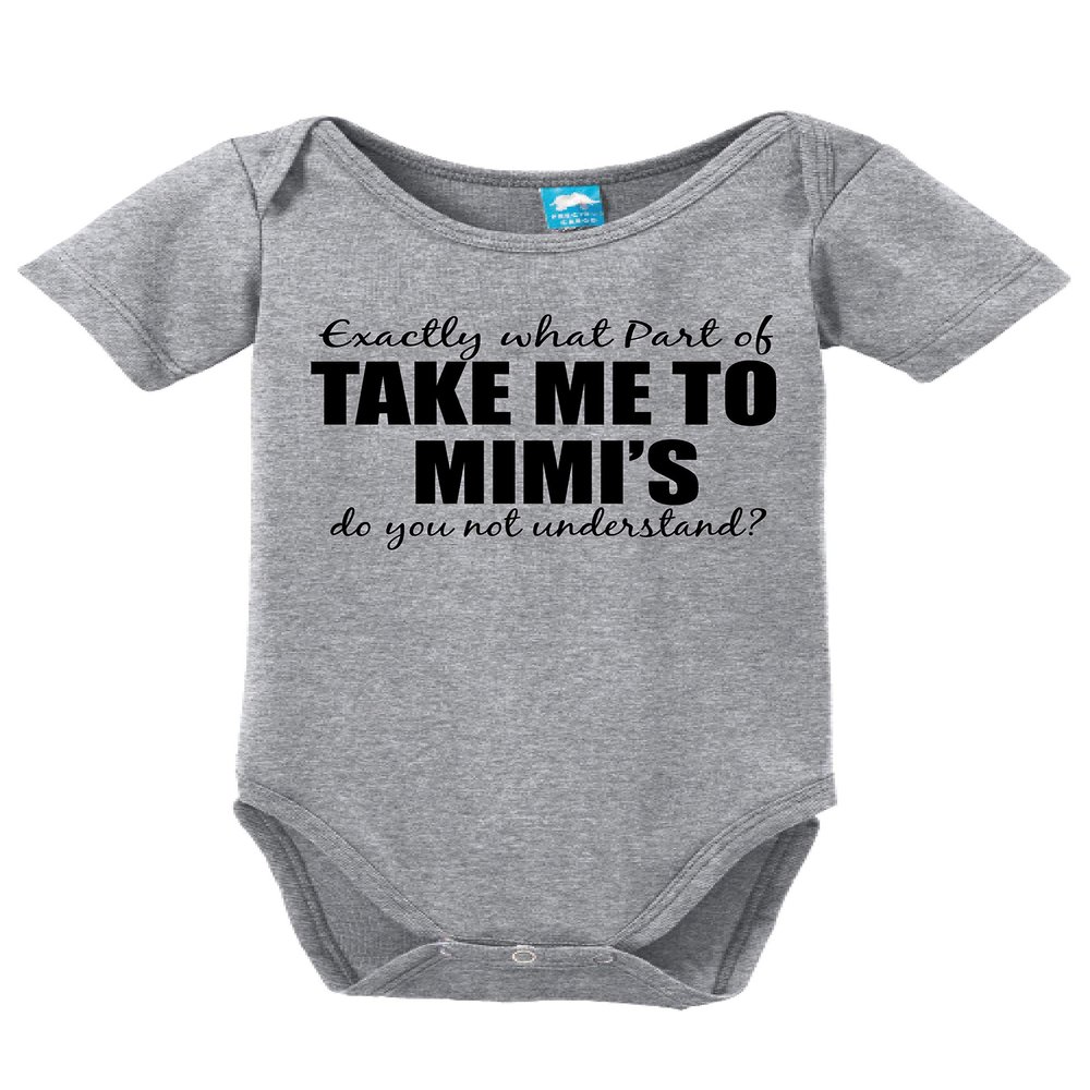 Take me to Mimis Funny Bodysuit Baby Romper Gray 12-18 Month (18M)