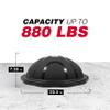 Yes4All 880LBS Half Ball Balance Trainer, Pilates Balance & Stability Ball for Exercises, Home Gym, Floor & Full Body Workouts, Matte Black view 2
