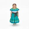 unik Girl's Fancy Traditional Mexican Cinco De Mayo Birthday Fiesta Dress with Belt Size 4-14 Mint view 2