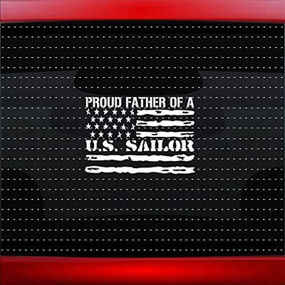 Noizy Graphics Proud Navy Dad #3 Family Sailor Mom USA Car Sticker Truck Window Vinyl Decal Color: Matte Black