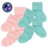 Babysoy Newborn Baby Girl Gripper Socks - Toddler Ankle Non-Slip Socks with Grips- Pack of 4s (6-12 Months, Harbor-Peony) view 3