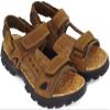 Asifn Men Athletic Open Toe Sandals Slides Outdoor Summer Leather Fisherman Beach Casual Shoes Adventures Outings Hiking 8.5 Brown view 1