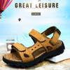 Asifn Men Athletic Open Toe Sandals Slides Outdoor Summer Leather Fisherman Beach Casual Shoes Adventures Outings Hiking 8.5 Brown view 3