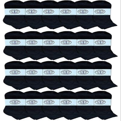 24 Pairs Of Yacht & Smith Men Wholesale Cotton Sport Athletic Mid Ankle Socks Bulk Case Pack Size 10-13 (Black)