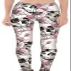 Sister Amy Women's Digital Skull Printted Ankle Elastic Tights Shiny Legging O-Skulls in Rose US XXXXL O-Skulls in Rose view 1
